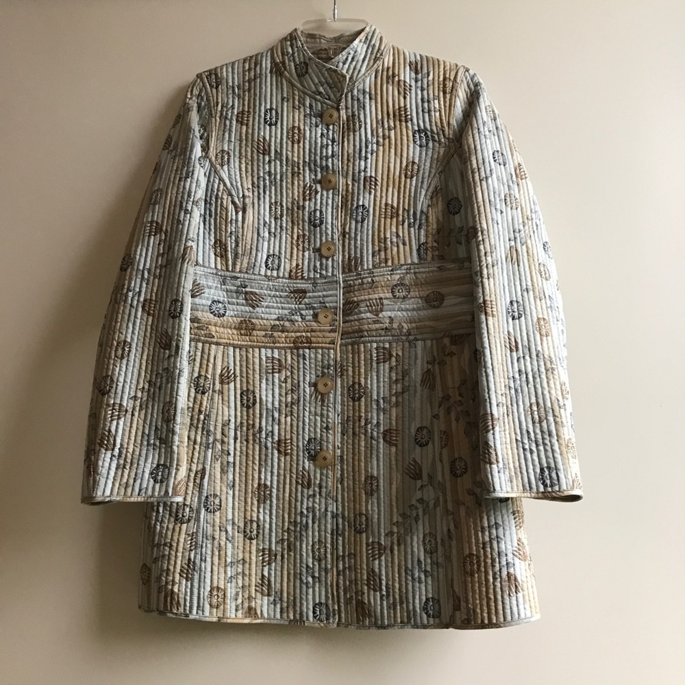 Sigrid Olsen Reversible quilted Nehru jacket M